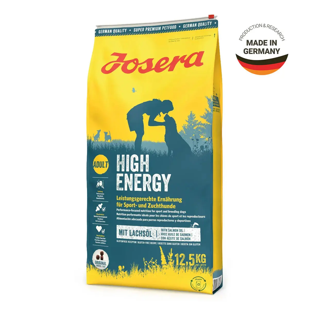 JOSERA High Energy, XS-XL, Pasare si Somon, hrana uscata caini, activitate intensa, 12.5kg - Image 3