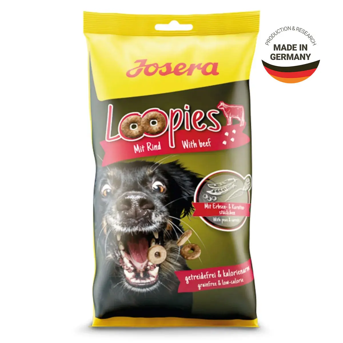 JOSERA Loopies, XS-XL, Vita, punguta recompense fara cereale caini, 150g