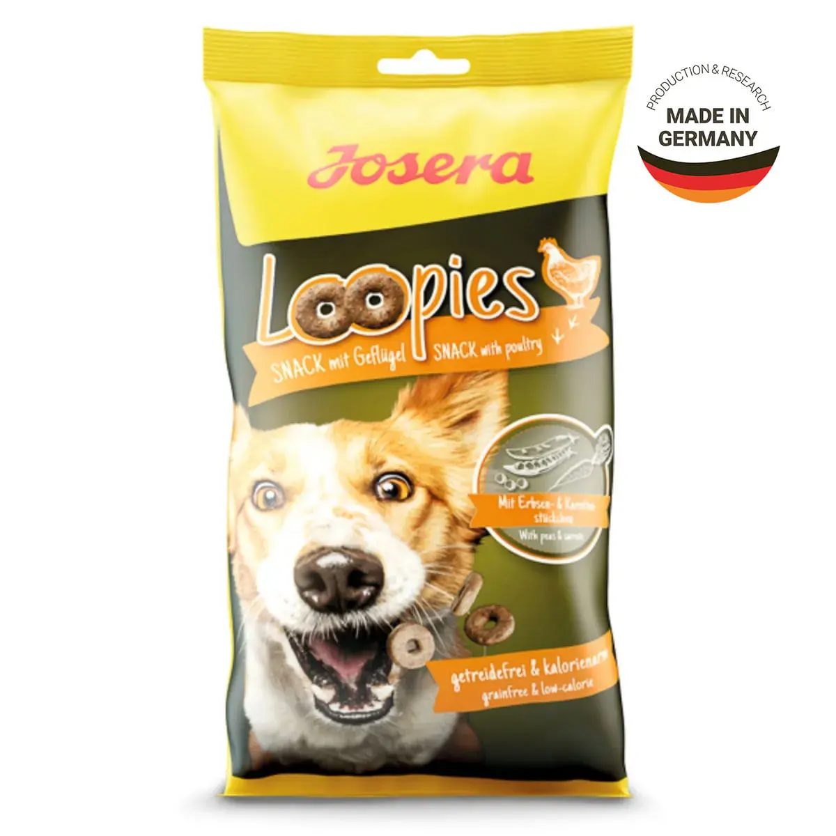 JOSERA Loopies, XS-XL, Pasare, punguta recompense fara cereale caini, 150g