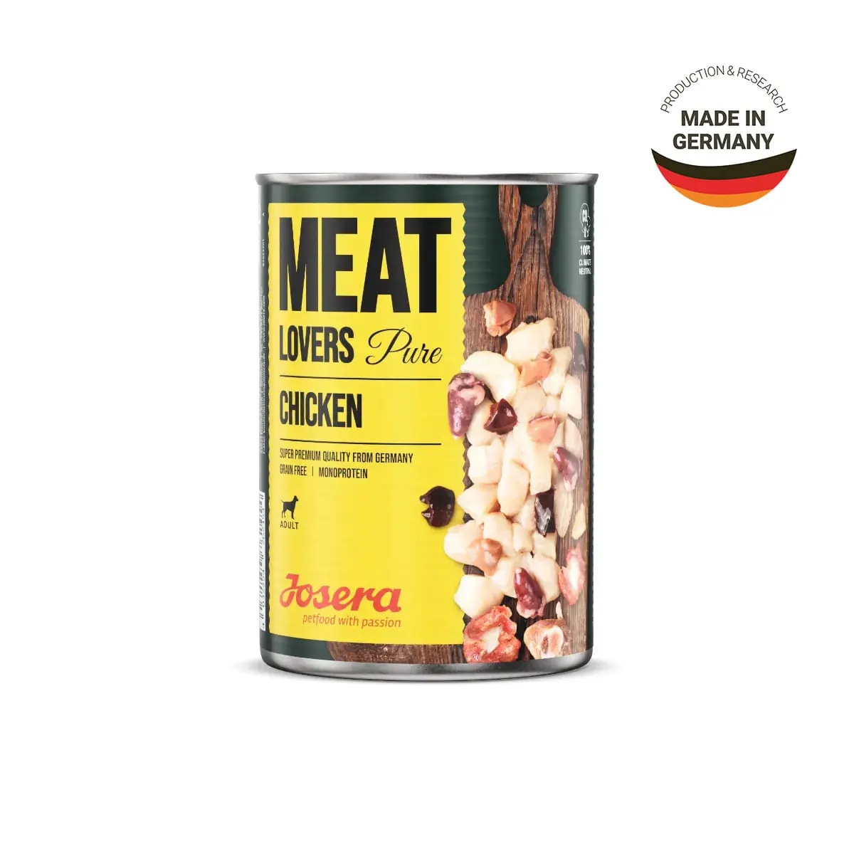 JOSERA Meat Lovers Pure, XS-XL, Pui, conserva hrana umeda monoproteica fara cereale caini, (in sos), bax, 400g x 6buc