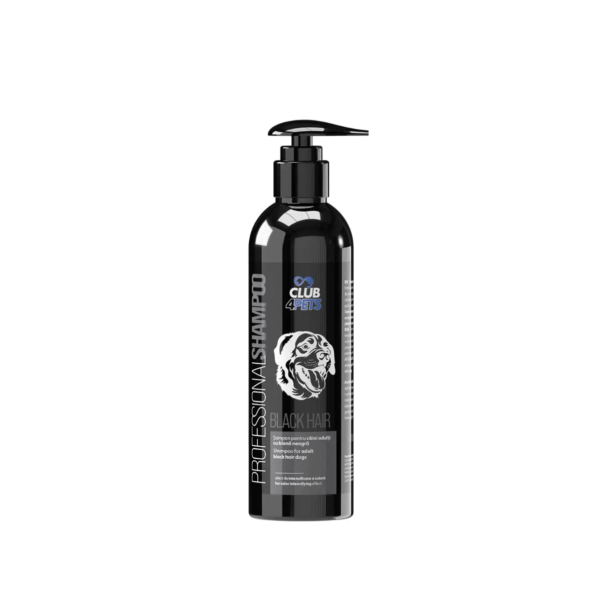 CLUB 4 PETS Profesional Black Hair, sampon caini, blana neagra, flacon cu aplicator, 250ml - Image 2