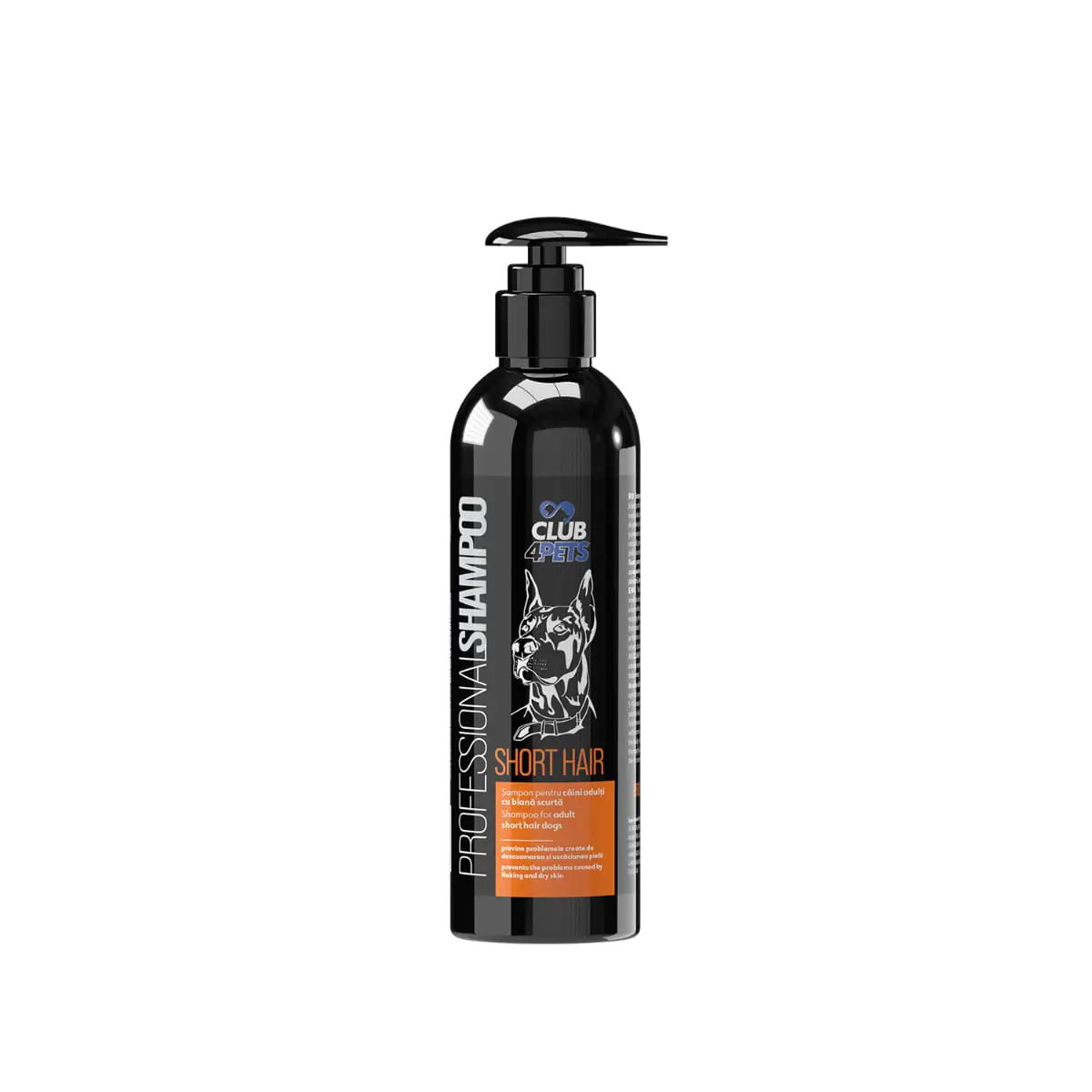 CLUB 4 PETS Profesional Short Hair, sampon caini, par scurt, flacon cu aplicator, 250ml