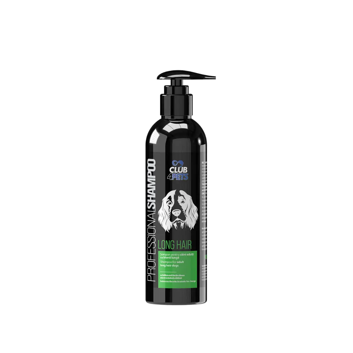 CLUB 4 PETS Profesional Long Hair, sampon caini, par lung, blana sarmoasa, flacon cu aplicator, 250ml