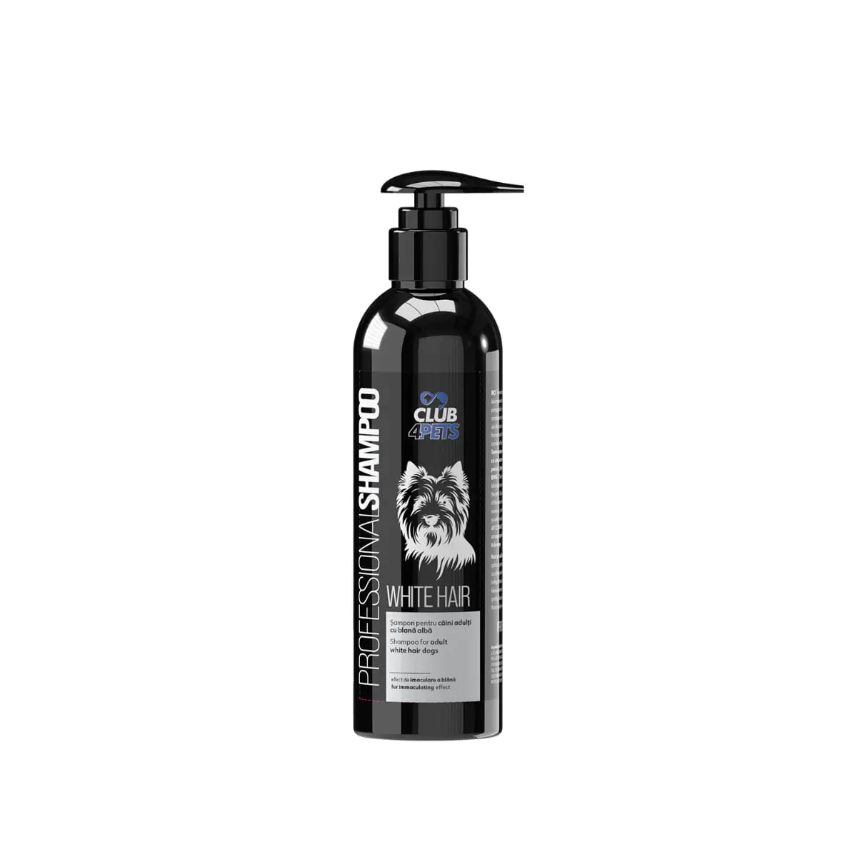 CLUB 4 PETS Profesional White Hair, sampon caini, blana alba, flacon cu aplicator, 250ml - Image 2