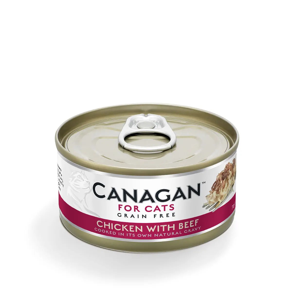 CANAGAN, Pui si Vita, conserva hrana umeda fara cereale pisici junior & adult, (in suc propriu), 75g