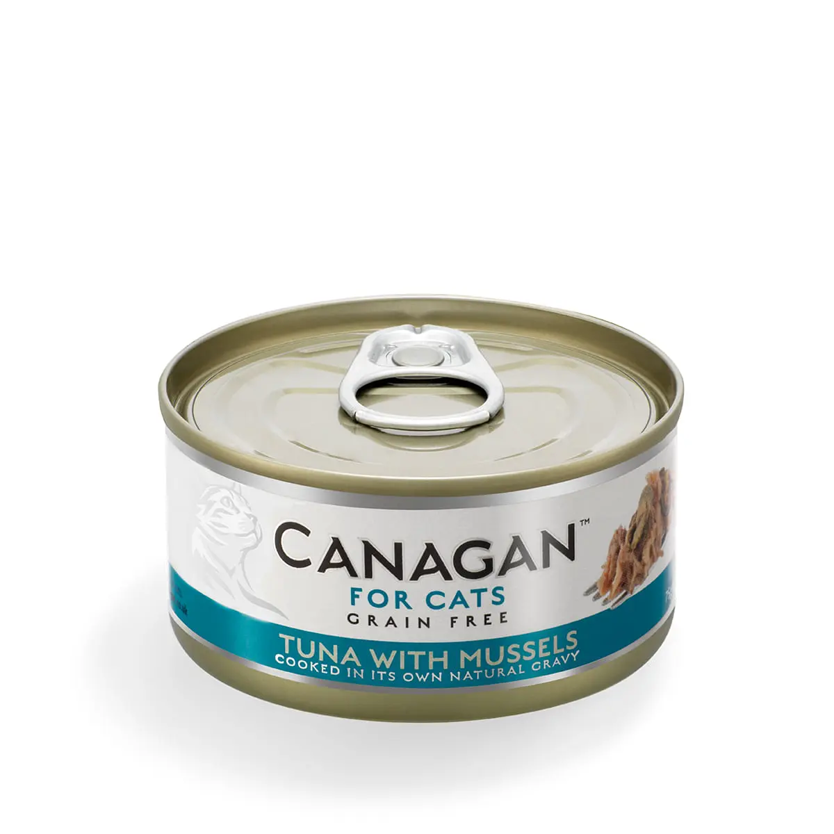 CANAGAN, Ton si Scoici, conserva hrana umeda fara cereale pisici junior & adult, (in suc propriu), 75g