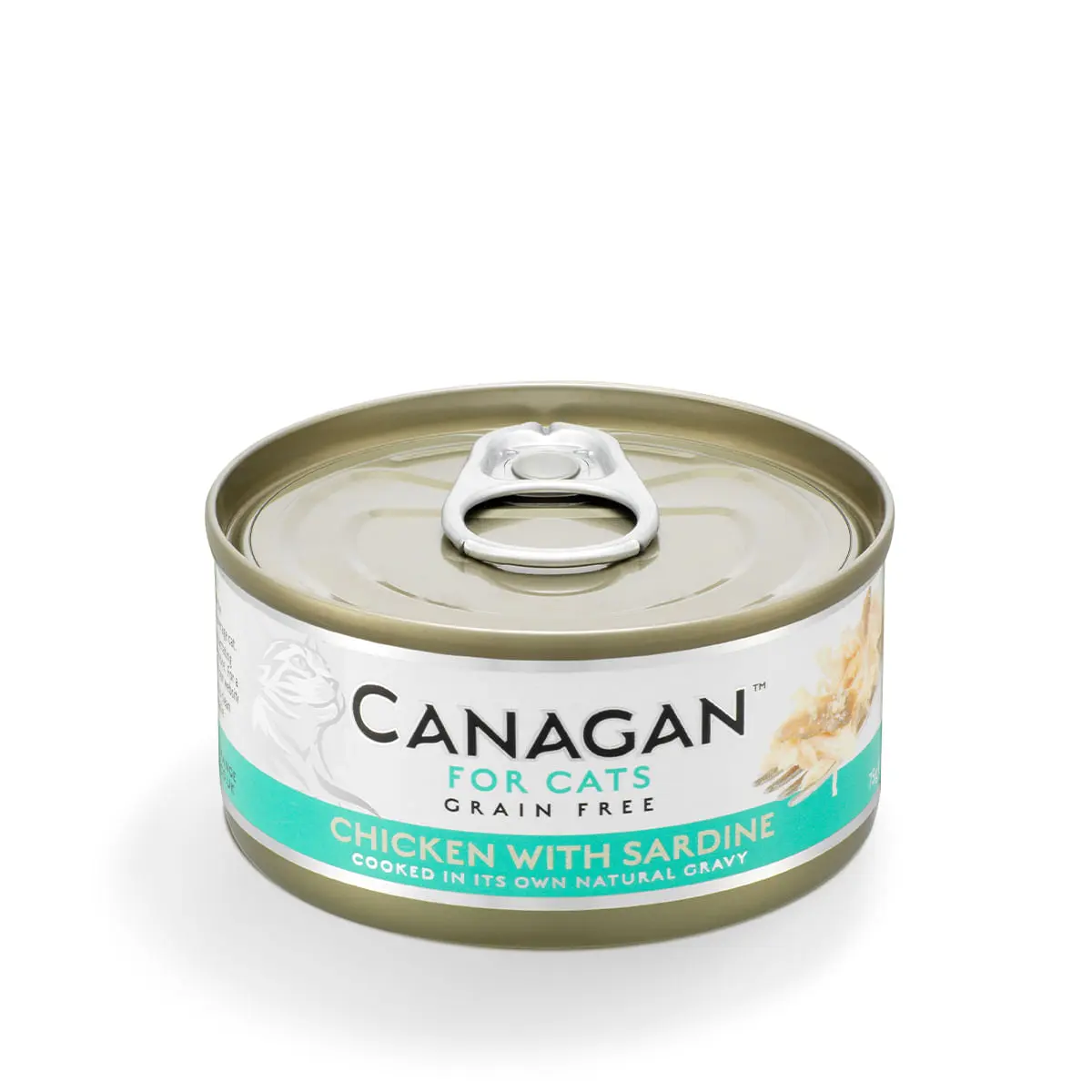 CANAGAN, Pui si Sardine, conserva hrana umeda fara cereale pisici junior & adult, (in suc propriu), 75g