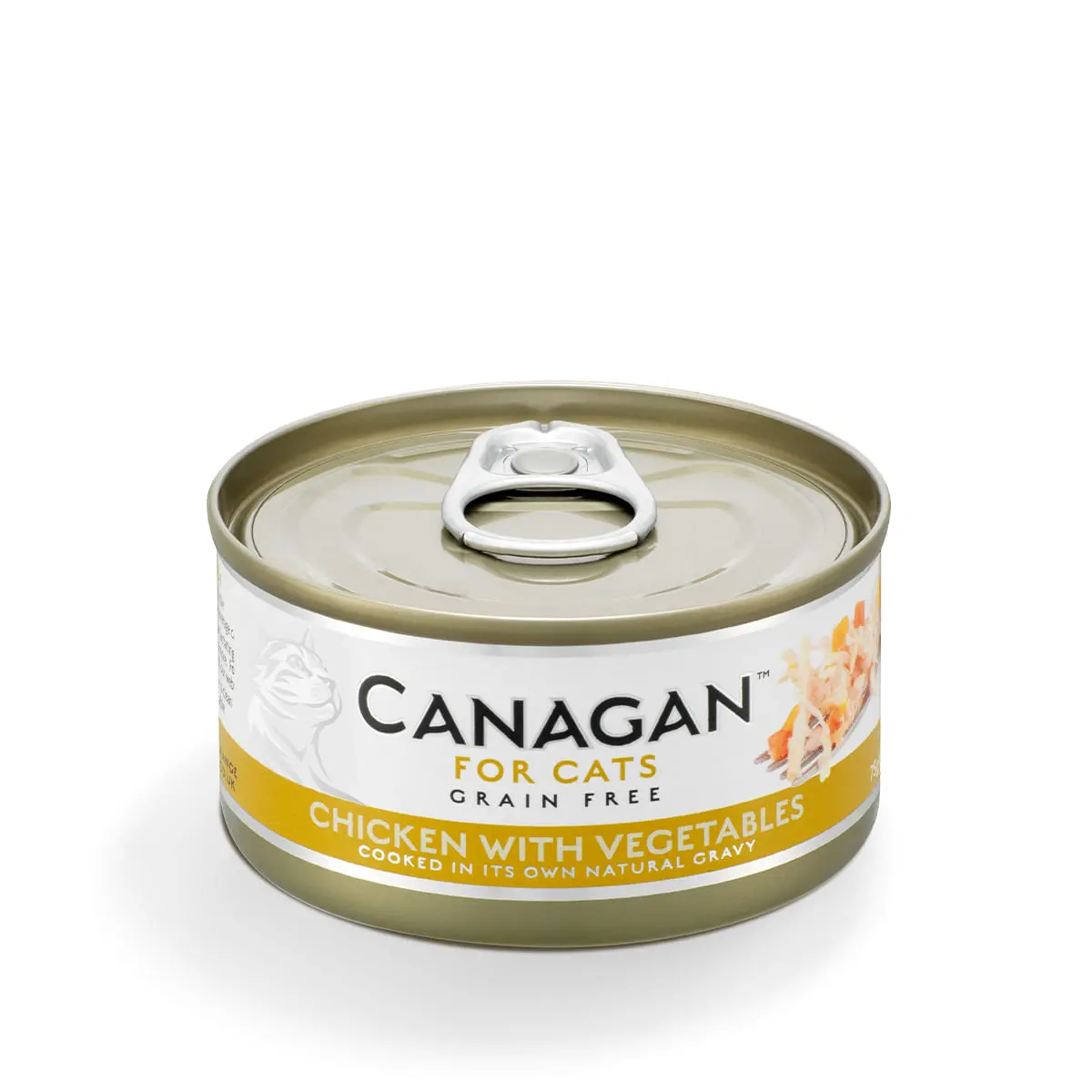 CANAGAN, Pui si Legume, conserva hrana umeda fara cereale pisici junior & adult, (in suc propriu), 75g