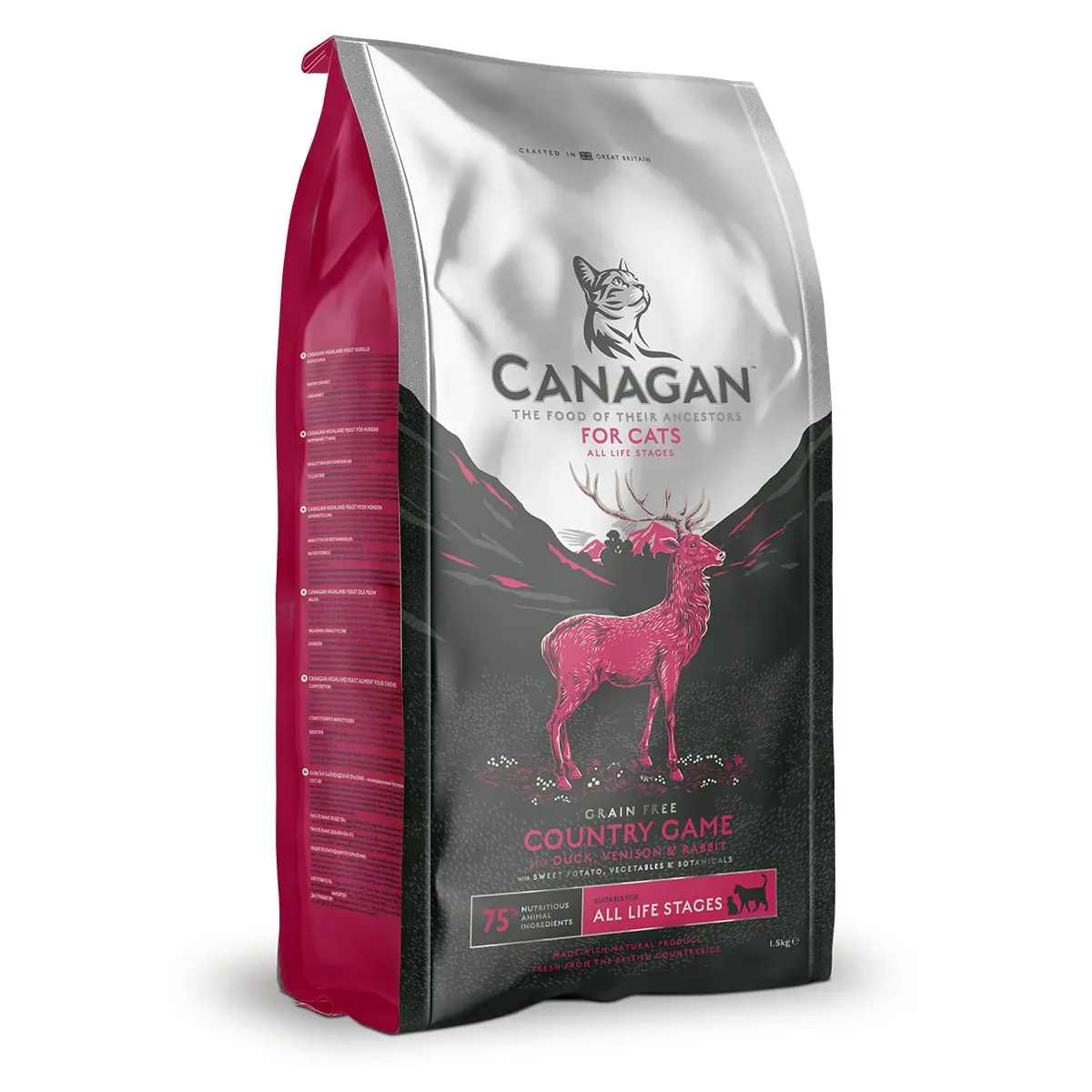 CANAGAN Country Game, Rata si Caprioara, hrana uscata fara cereale pisici junior & adult, 4kg - Image 2