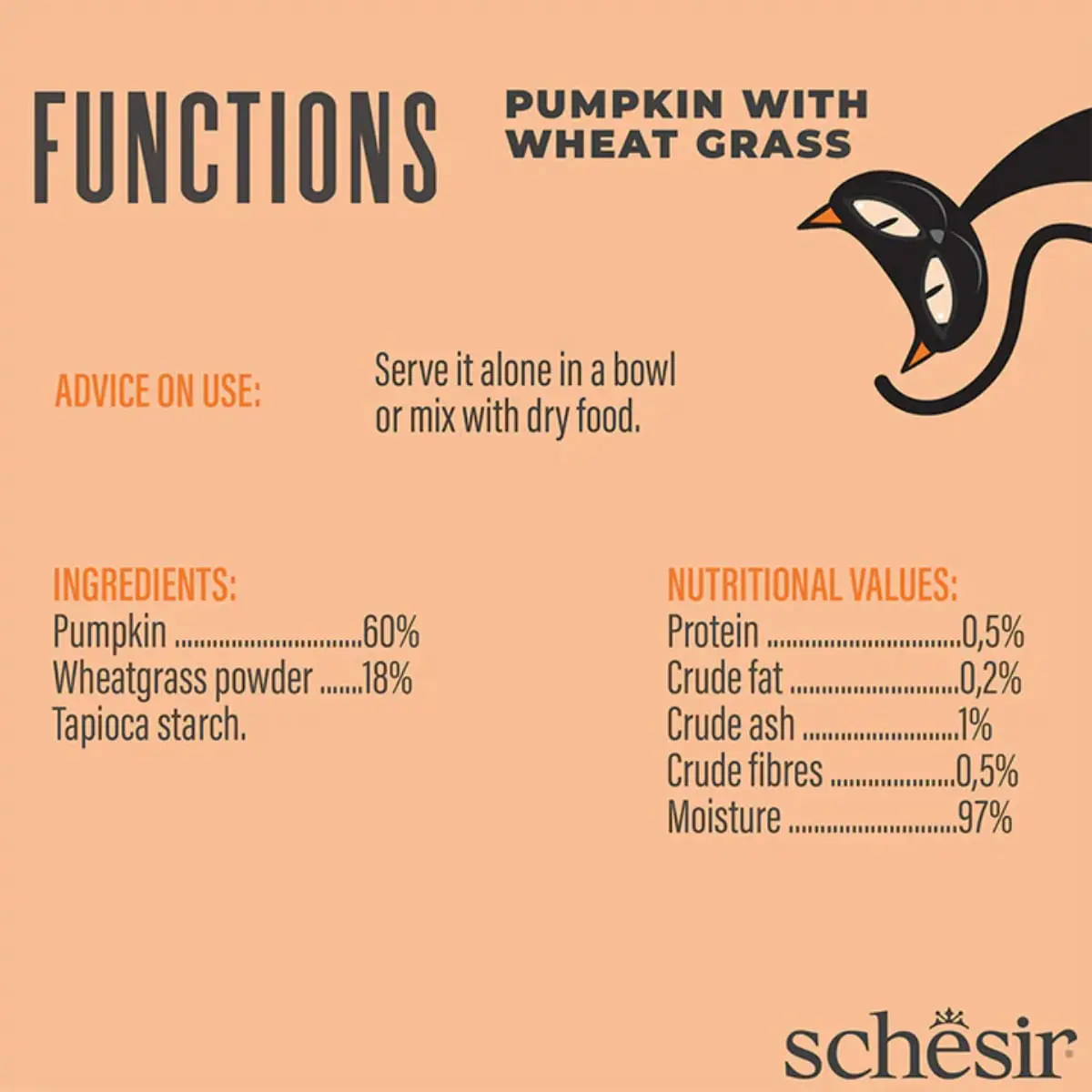 SCHESIR Functions Digestive Topper, dovleac, plic hrana umeda fara cereale pisici, sistem digestiv, (topping), 40g - Image 5