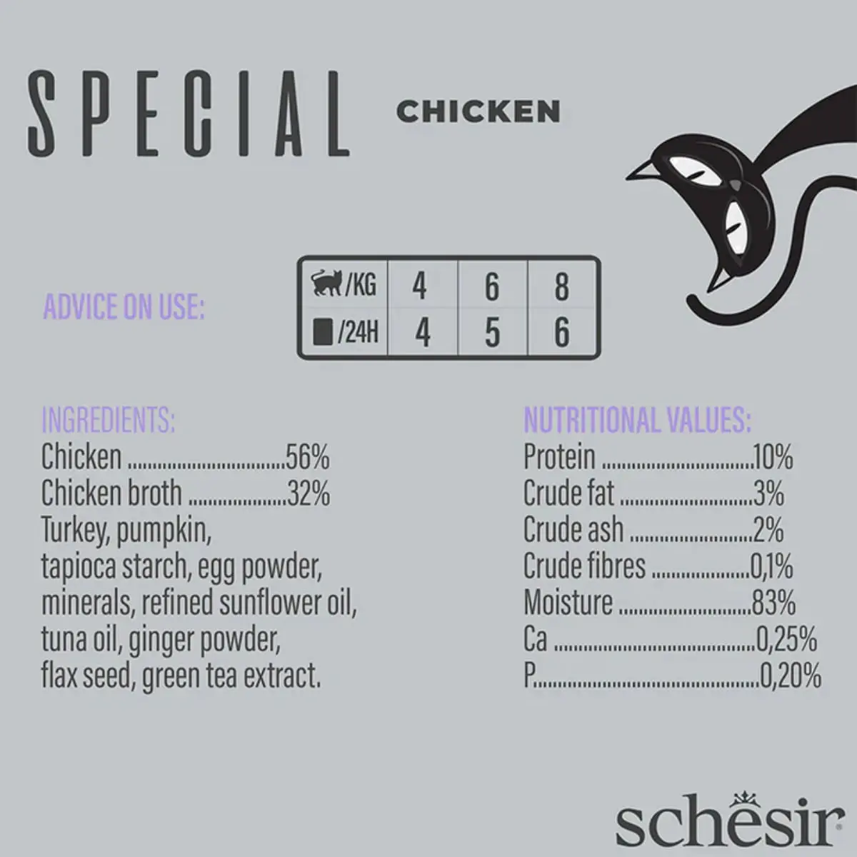 SCHESIR Special Light, Pui, plic hrana umeda fara cereale pisici, obezitate, (mousse), 70g - Image 5