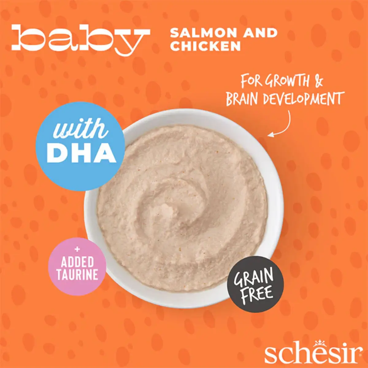SCHESIR Baby Mousse, Somon si Pui, plic hrana umeda fara cereale pisici junior, (mousse), 70g - Image 6