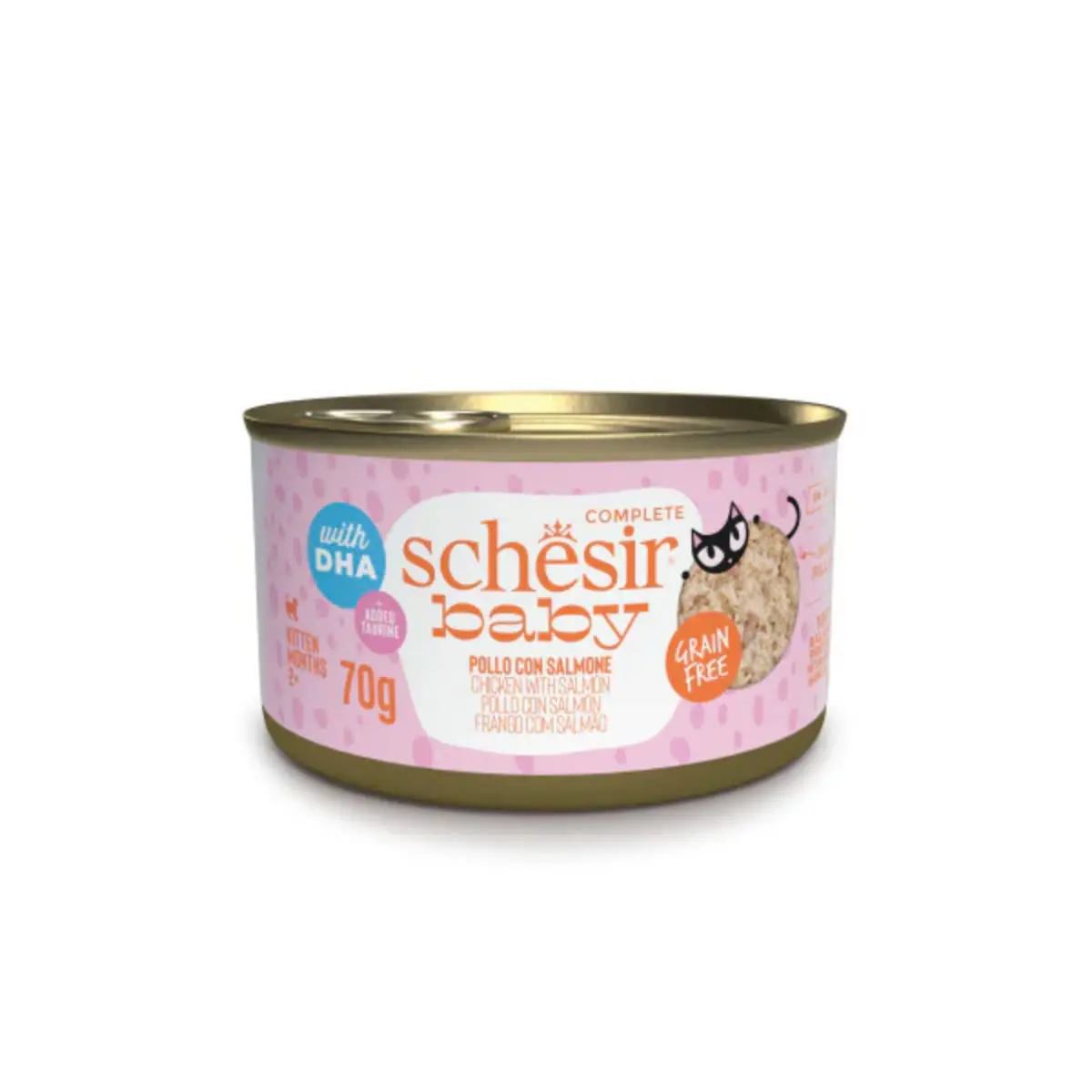 SCHESIR Baby Fillets, Pui si Somon, conserva hrana umeda fara cereale pisici junior, (in supa), 70g - Image 2