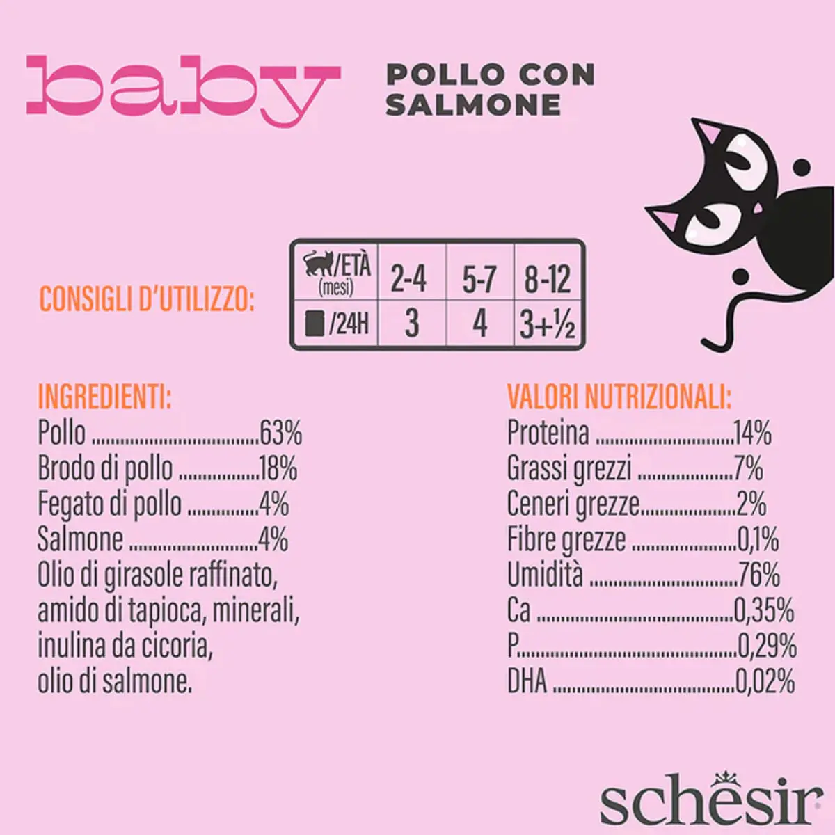 SCHESIR Baby Fillets, Pui si Somon, conserva hrana umeda fara cereale pisici junior, (in supa), 70g - Image 5