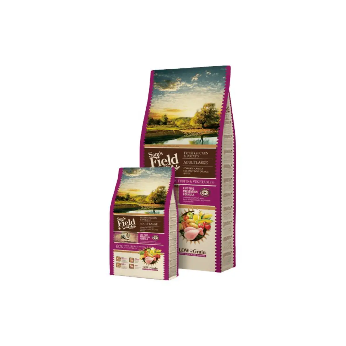 SAM'S FIELD Fresh Adult Large, L-XL, Pui si Cartofi, hrana uscata continut redus cereale caini, 2.5kg