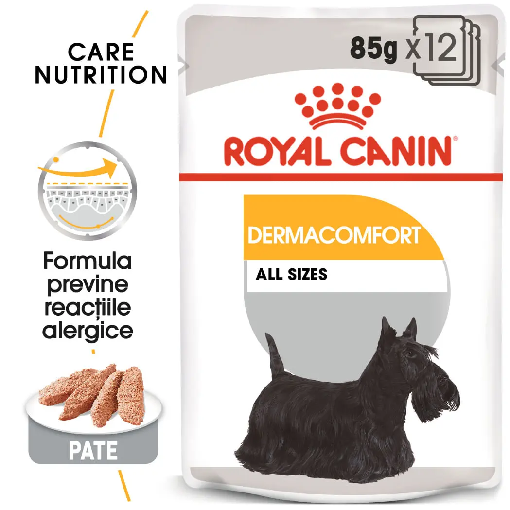 ROYAL CANIN Dermacomfort Adult, hrana umeda caini, prevenirea iritatiilor pielii, (pate), bax, 85g x 12buc - Image 2