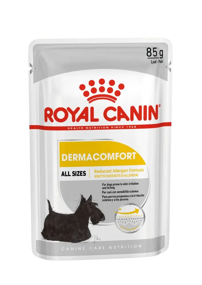 ROYAL CANIN Dermacomfort Adult, hrana umeda caini, prevenirea iritatiilor pielii, (pate), bax, 85g x 12buc - Image 3