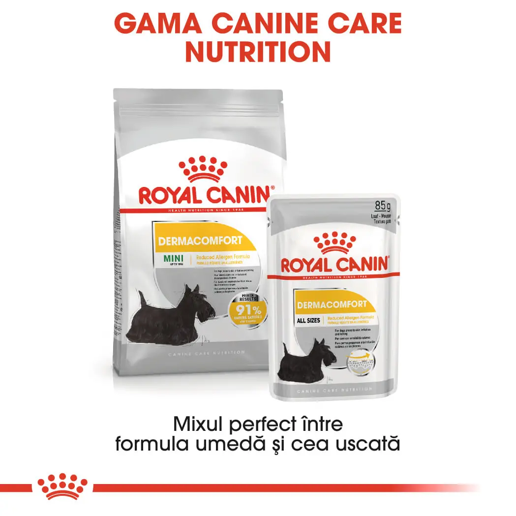 ROYAL CANIN Dermacomfort Adult, hrana umeda caini, prevenirea iritatiilor pielii, (pate), bax, 85g x 12buc - Image 9