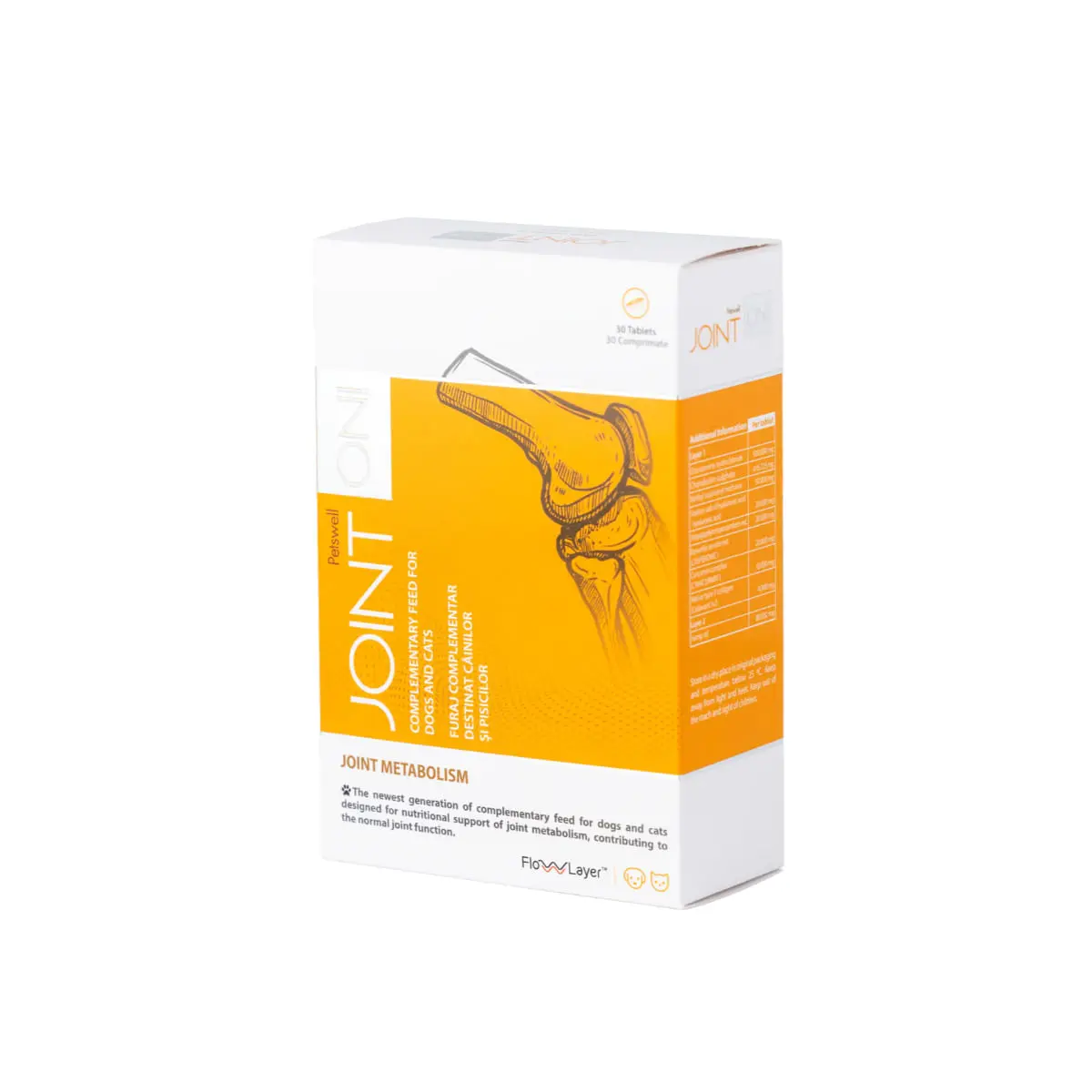 PETSWELL Joint On, supliment sistem articular caini, comprimate PETSWELL Joint On, XS-XL, supliment sistem articular caini si pisici, flacon, 30 comprimate