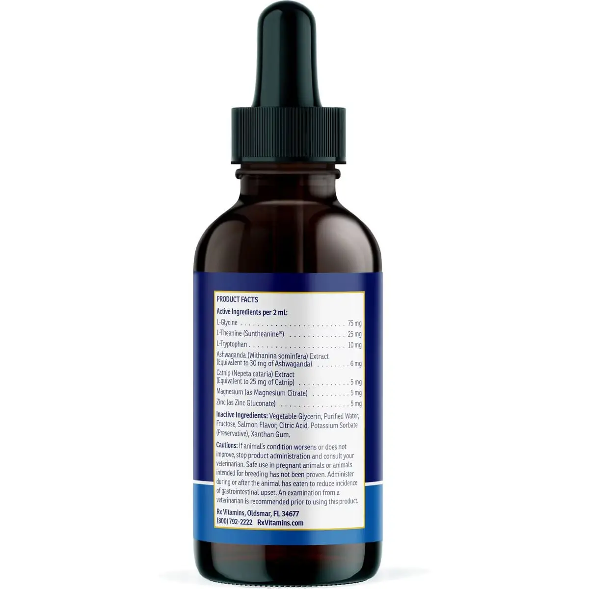 RX VITAMINS Liquid NutriCalm, supliment sistem nervos & calmante caini, suspensie orala RX VITAMINS Liquid NutriCalm, supliment sistem nervos & calmante caini si pisici, flacon, 120ml suspensie orala - Image 3