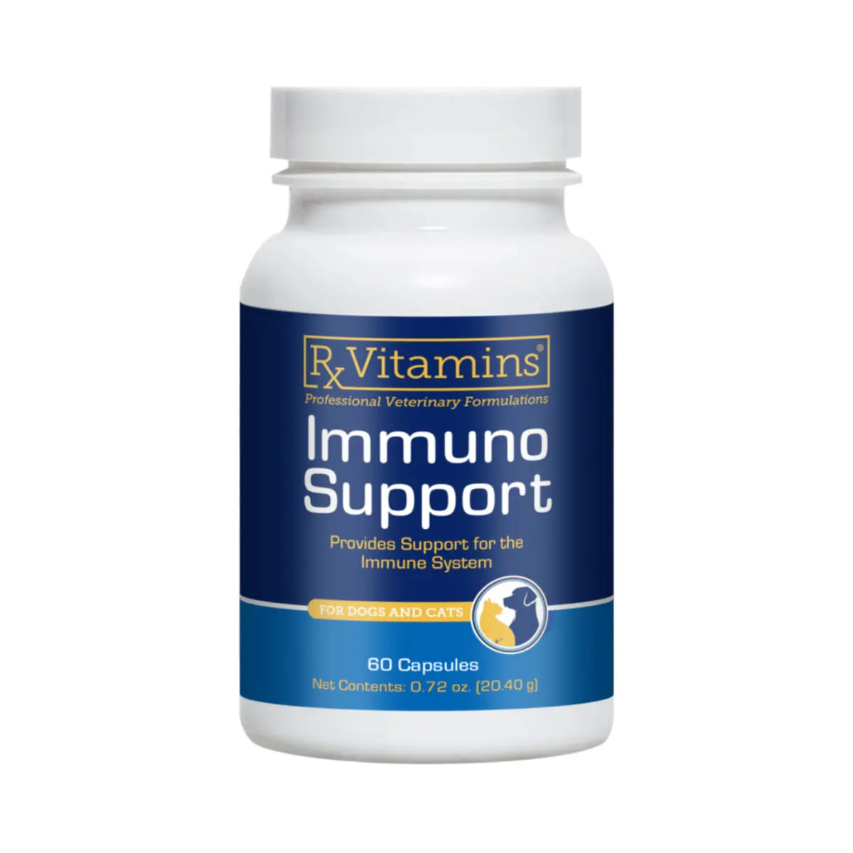 RX VITAMINS Immuno Support, supliment sistem imunitar caini, capsule RX VITAMINS Immuno Support, supliment sistem imunitar caini si pisici, flacon, 60 capsule