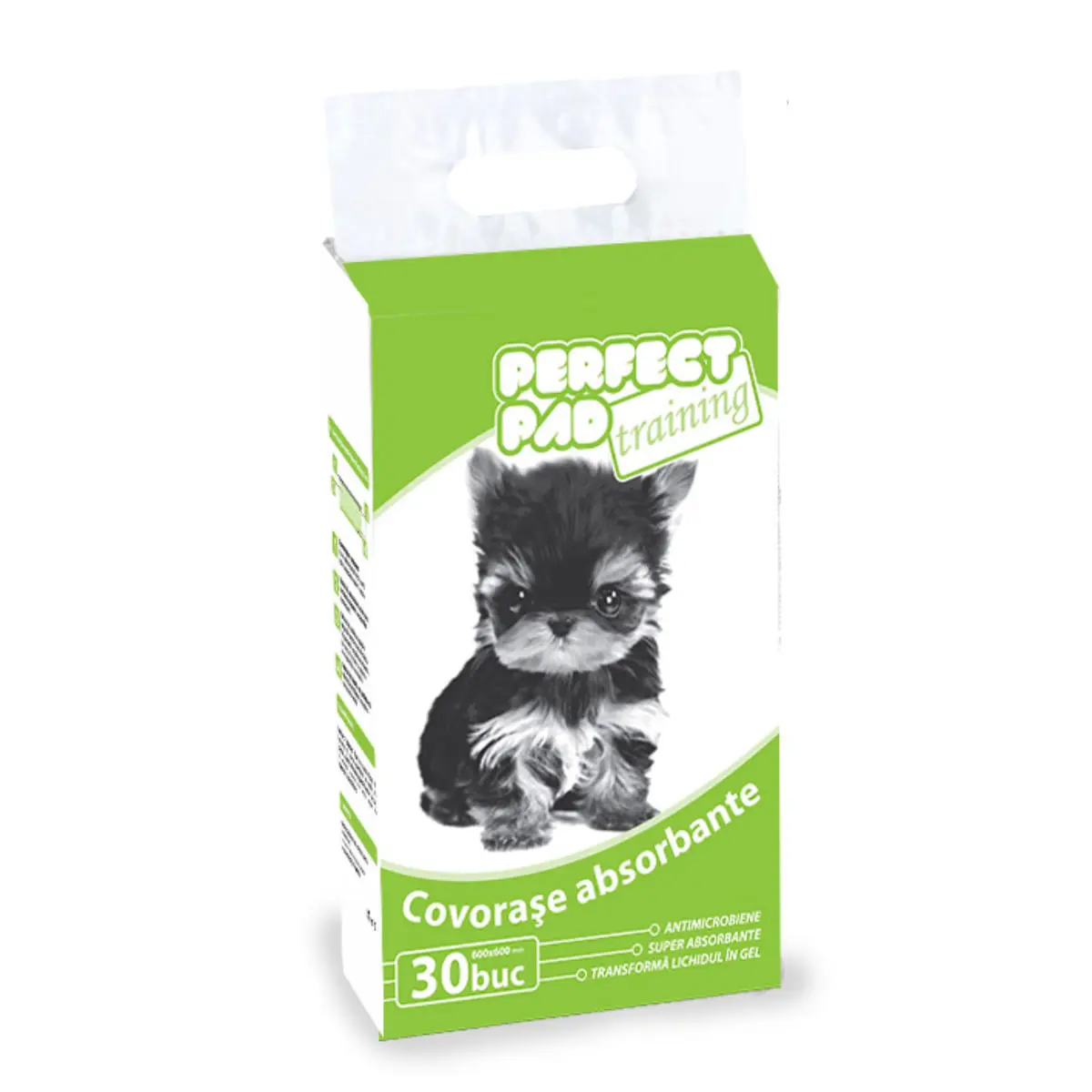 PERFECT PAD Training, covorase absorbante caini, cu benzi adezive, antimicrobian, 60x60cm, 30buc
