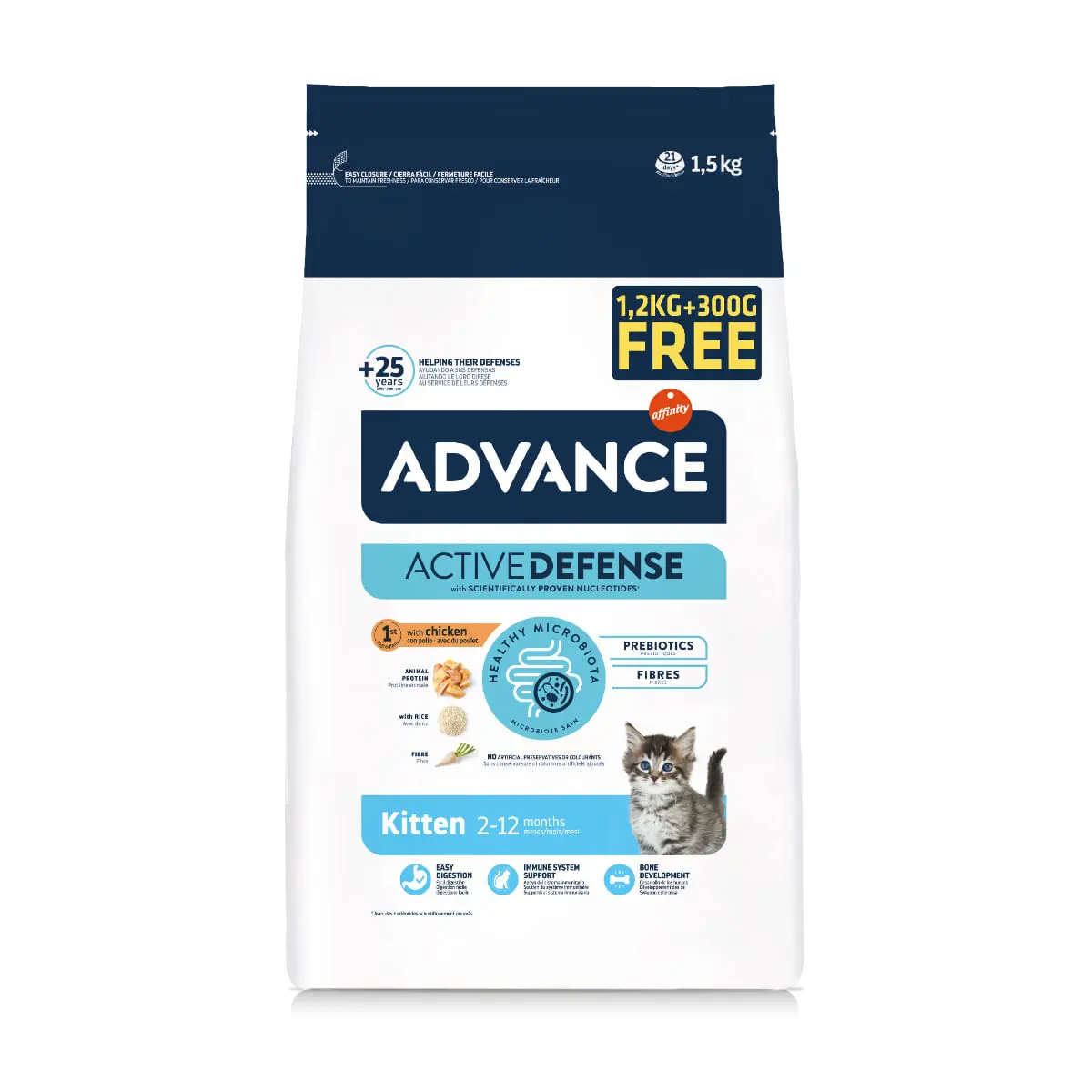 ADVANCE Kitten, Pui, hrana uscata pisici junior, 1.3kg + 200g GRATUIT