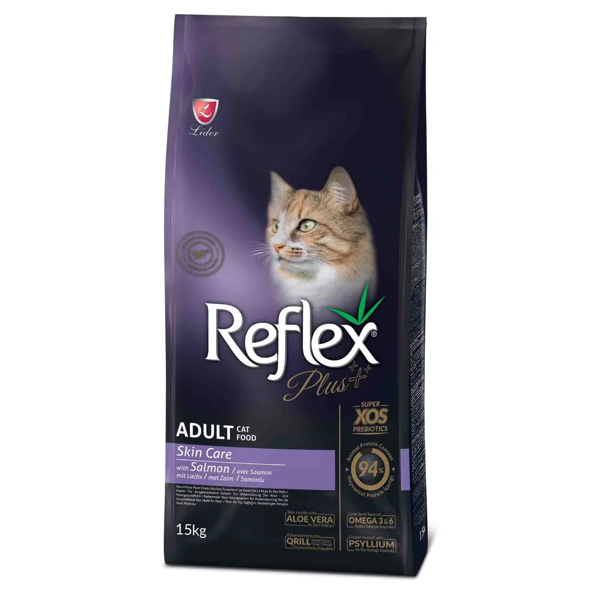 REFLEX Plus Skin Care, Somon, hrana uscata pisici, piele & blana, 15kg
