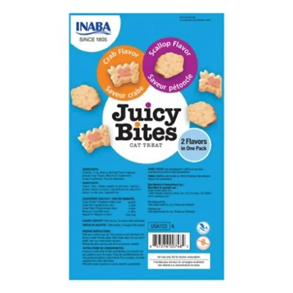 INABA Juicy Bites, Scoici si Crab, plic recompense fara cereale pisici, 33.9g - Image 3