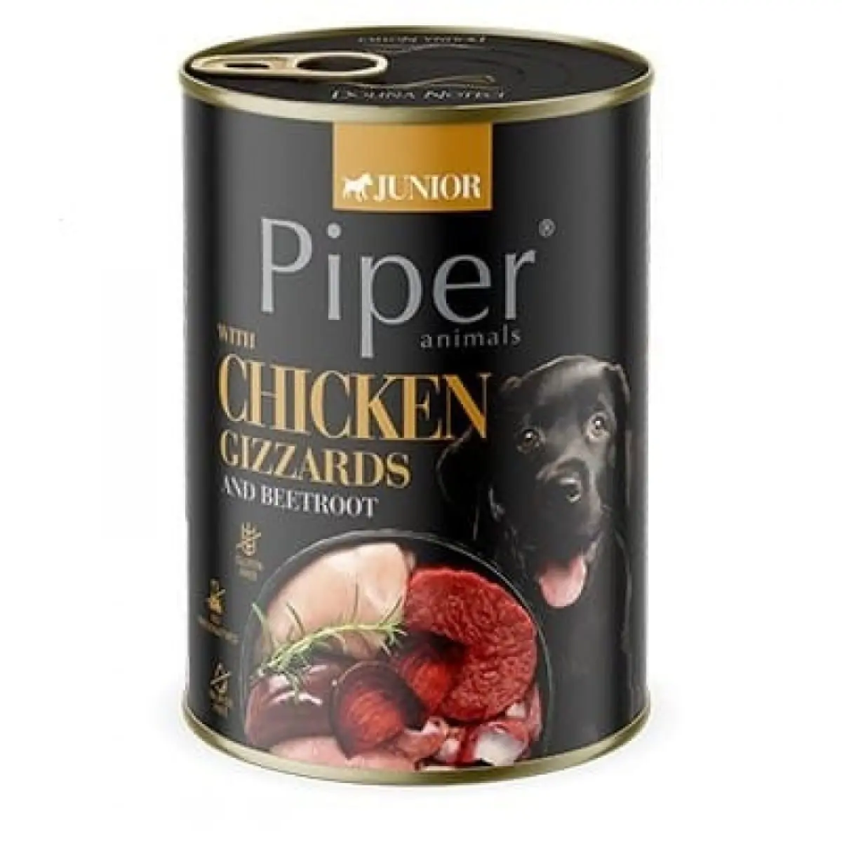 PIPER Junior, XS-XL, Pui, conserva hrana umeda caini junior, (in aspic), 400g - Image 2
