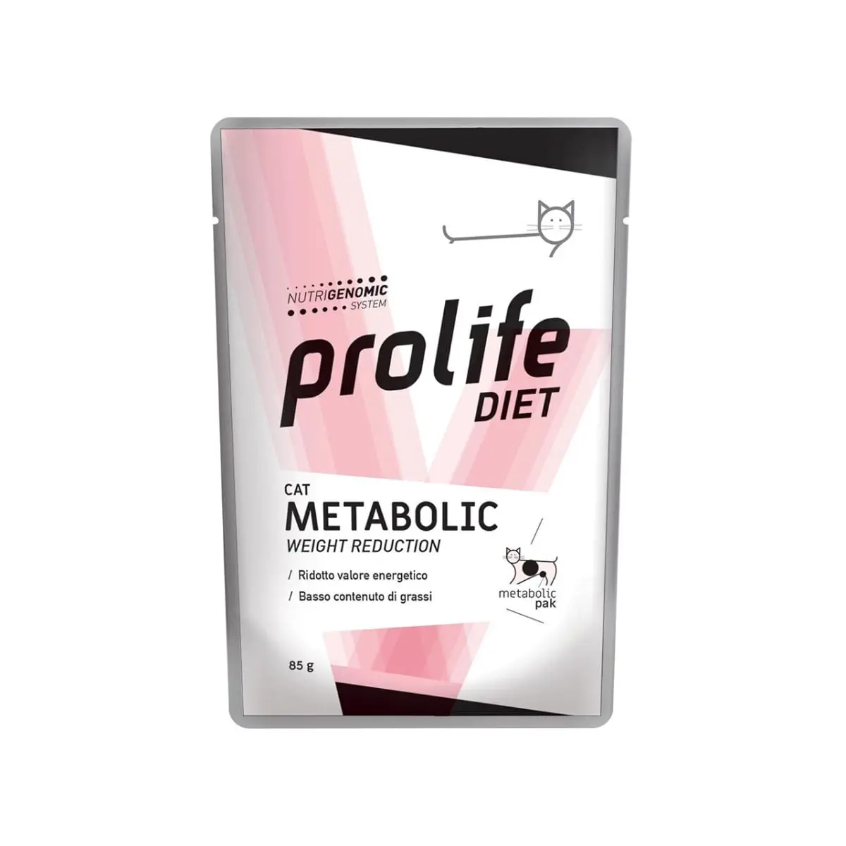 PROLIFE Diet Metabolic Weight Reduction, Pui, dieta veterinara, plic hrana umeda pisici, obezitate & diabet, (in aspic), bax, 85g x 12buc - Image 2