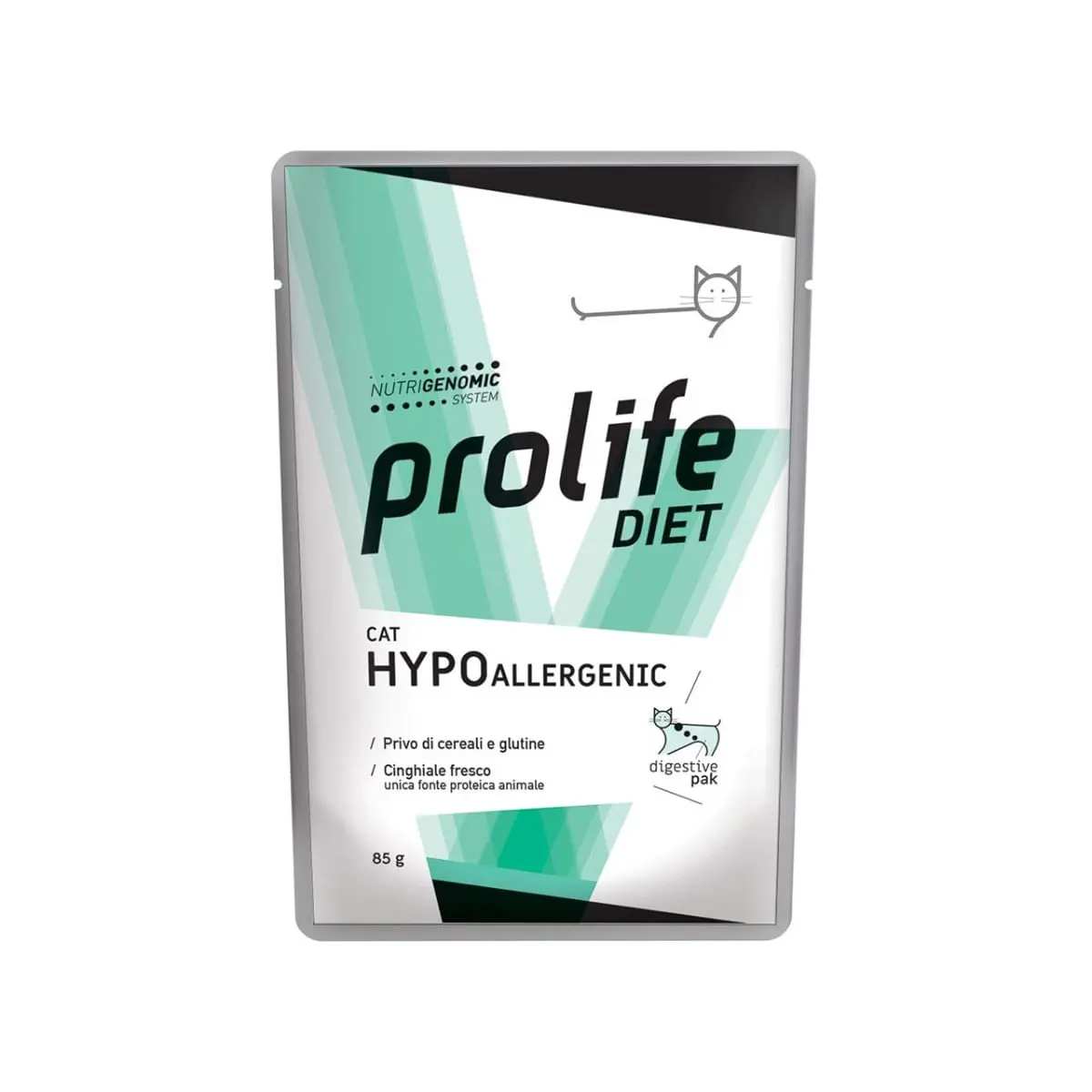 PROLIFE Diet Hypoallergenic, Mistret, dieta veterinara, plic hrana umeda fara cereale pisici, alergii, (in aspic), bax, 85g x 12buc - Image 2