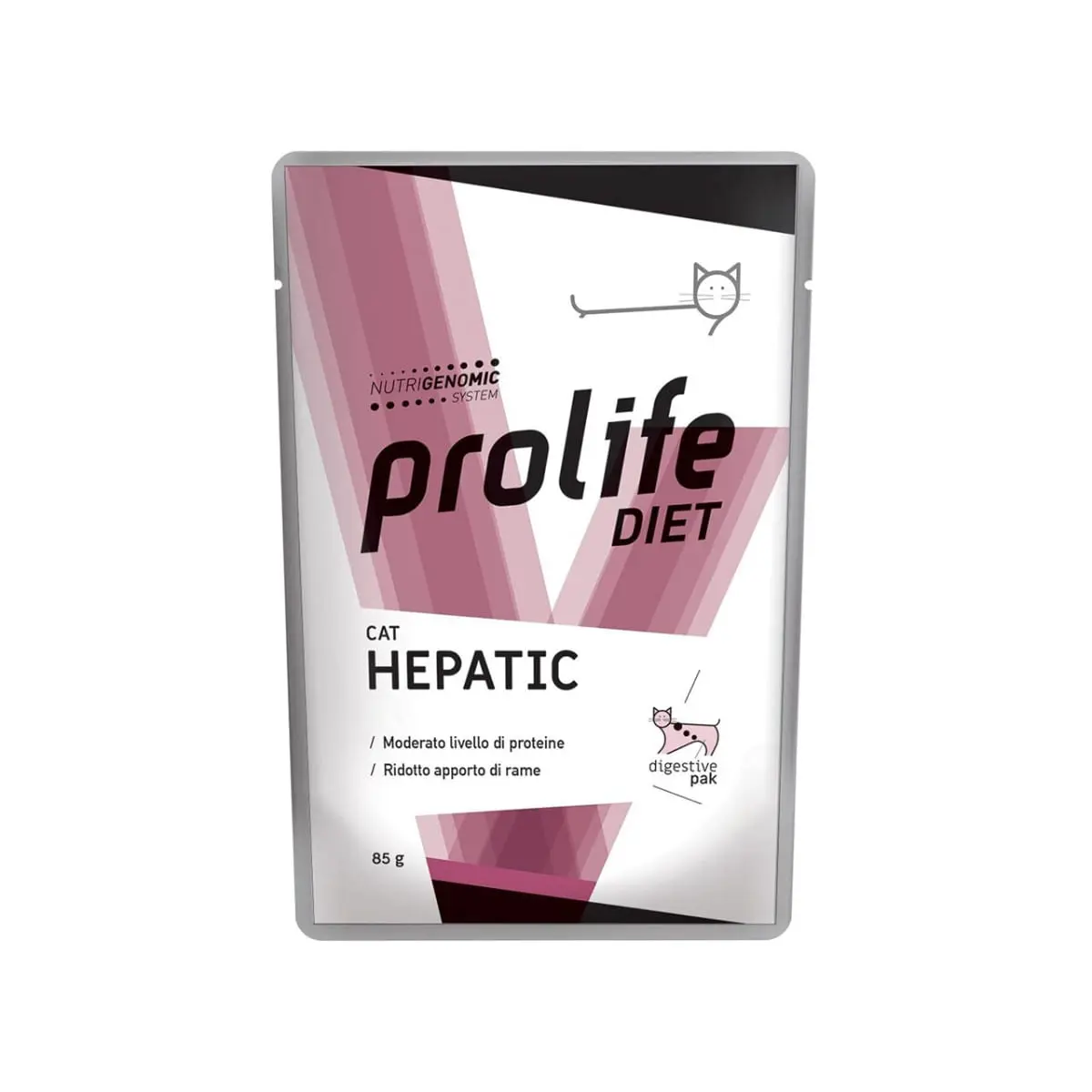 PROLIFE Diet Hepatic, Pui, dieta veterinara, plic hrana umeda pisici, sistem hepatic, (in aspic), bax, 85g x 12buc