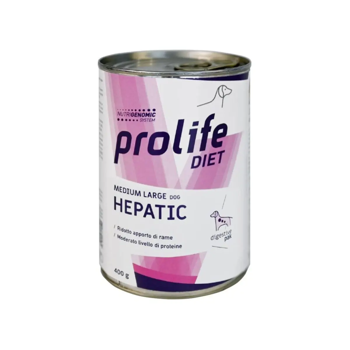 PROLIFE Diet Hepatic, M-XL, Pui si Porc, dieta veterinara, conserva hrana umeda fara cereale caini, sistem hepatic, (in aspic), 400g
