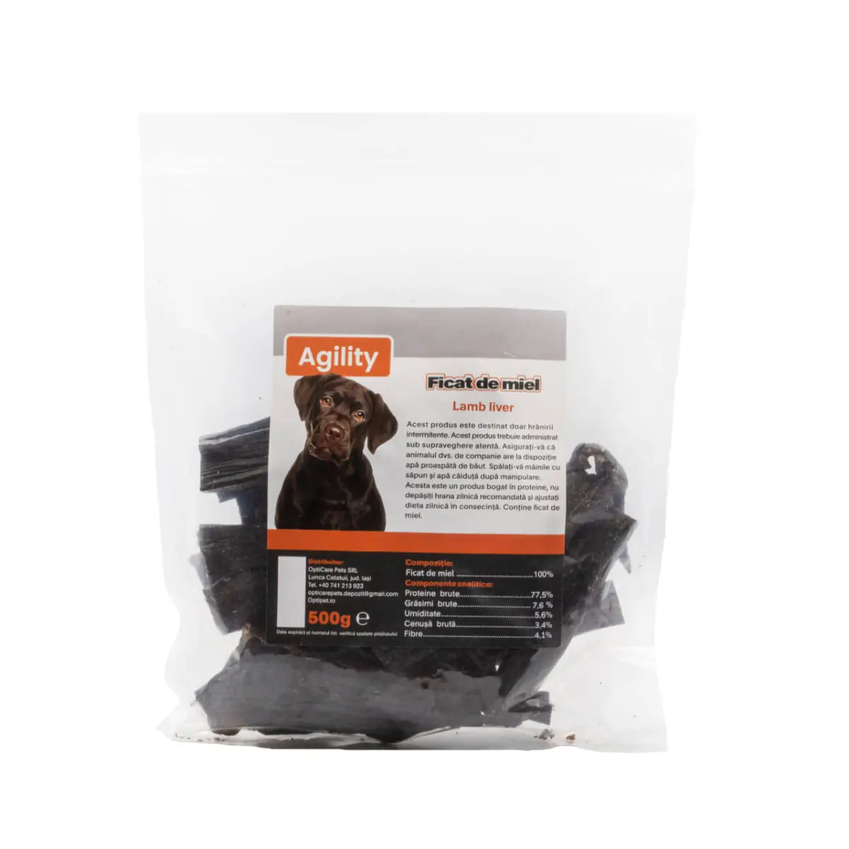 AGILITY Ficat de Miel, XS-XL, punguta recompense naturale deshidratate caini, 500g