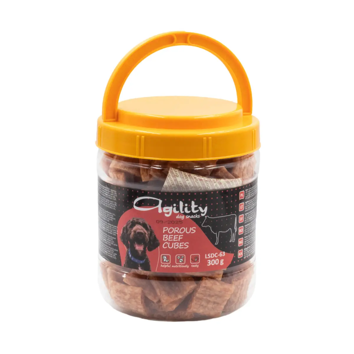 AGILITY Cubulete, XS-XL, Vita, galetusa recompense caini, 300g - Image 2