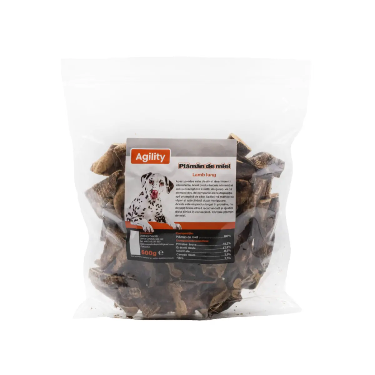 AGILITY Plamani de Miel, XS-XL, punguta recompense naturale deshidratate caini, 500g - Image 2