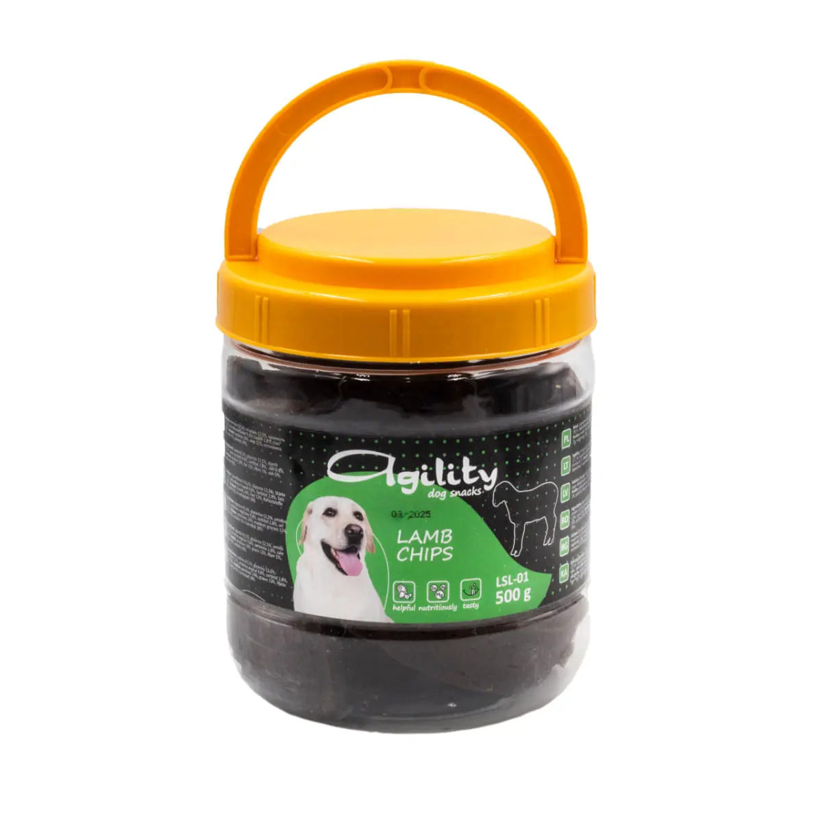 AGILITY Chipsuri, XS-XL, Miel, galetusa recompense caini, 500g