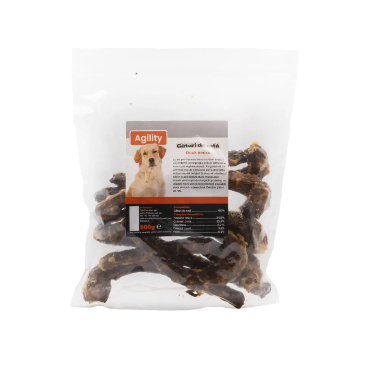 AGILITY Gaturi de Rata, XS-XL, punguta recompense naturale deshidratate caini, 500g - Image 2