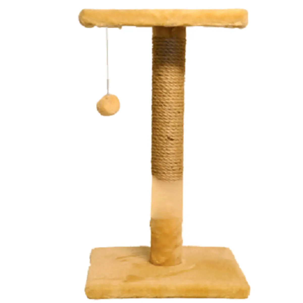 AGILITY, ansamblu de joaca pisici, 1 etaj, lemn si plus, elemente de zgariat, elemente atarnate, bej, 60cm