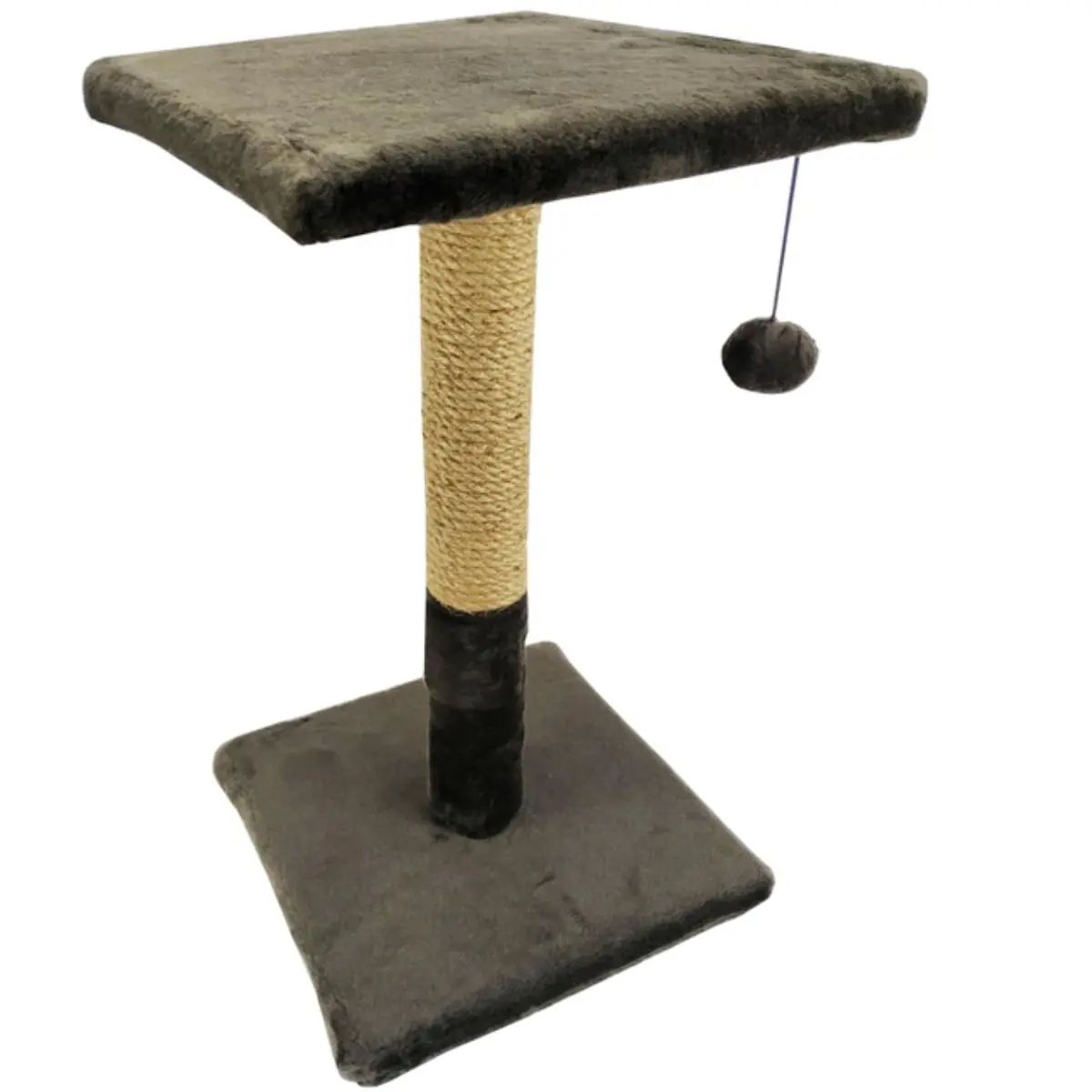 AGILITY, ansamblu de joaca pisici, 1 etaj, lemn si plus, elemente de zgariat, elemente atarnate, maro, 60cm