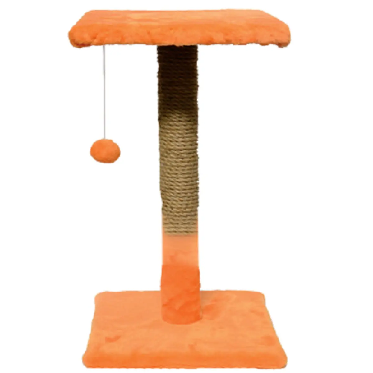 AGILITY, ansamblu de joaca pisici, 1 etaj, lemn si plus, elemente de zgariat, elemente atarnate, portocaliu, 60cm