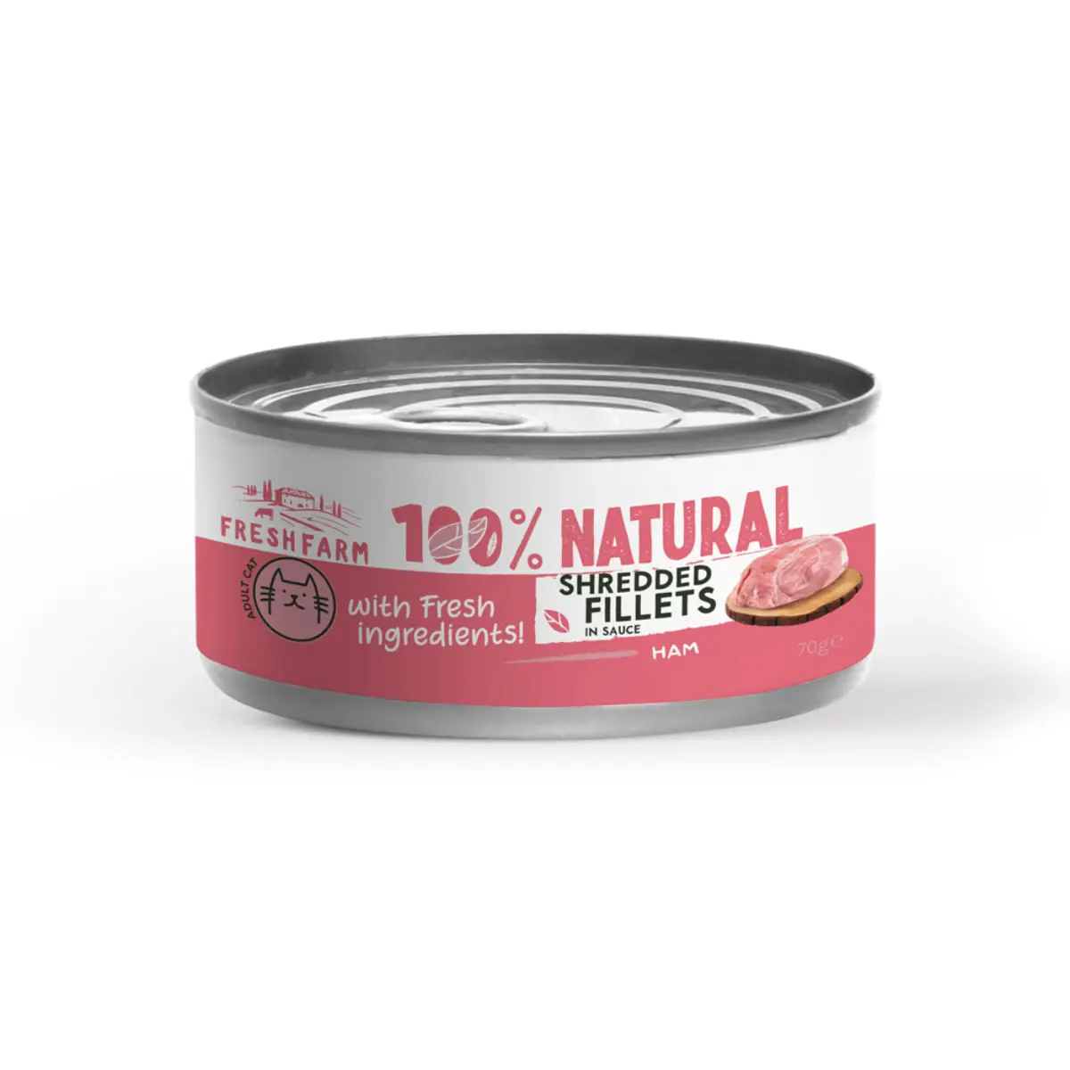 FRESH FARM Schredded fillets, Sunca si Pui, conserva hrana umeda fara cereale pisici, (in sos), 70g - Image 2