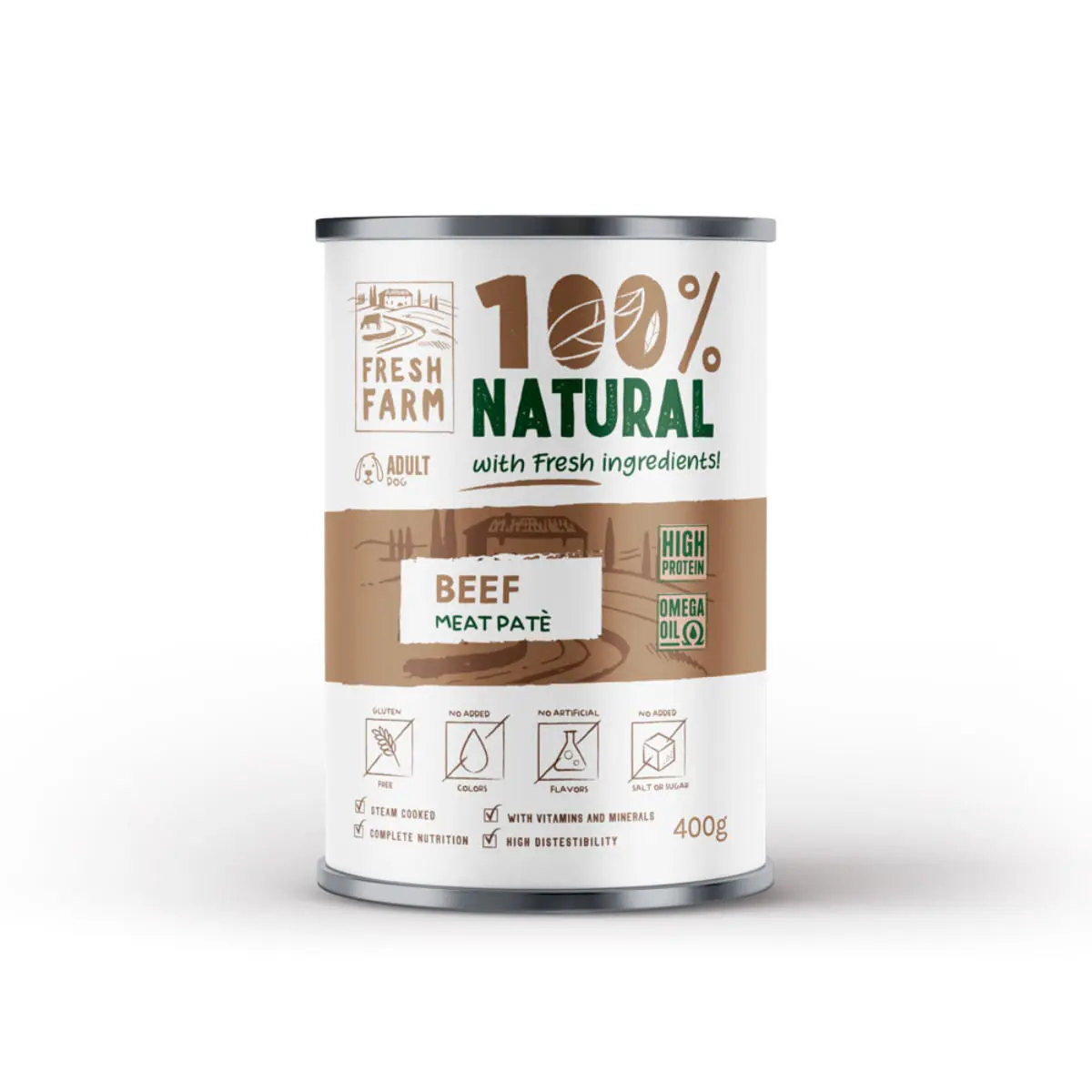 FRESH FARM Smooth, XS-XL, Vita, conserva hrana umeda caini, (pate), 400g