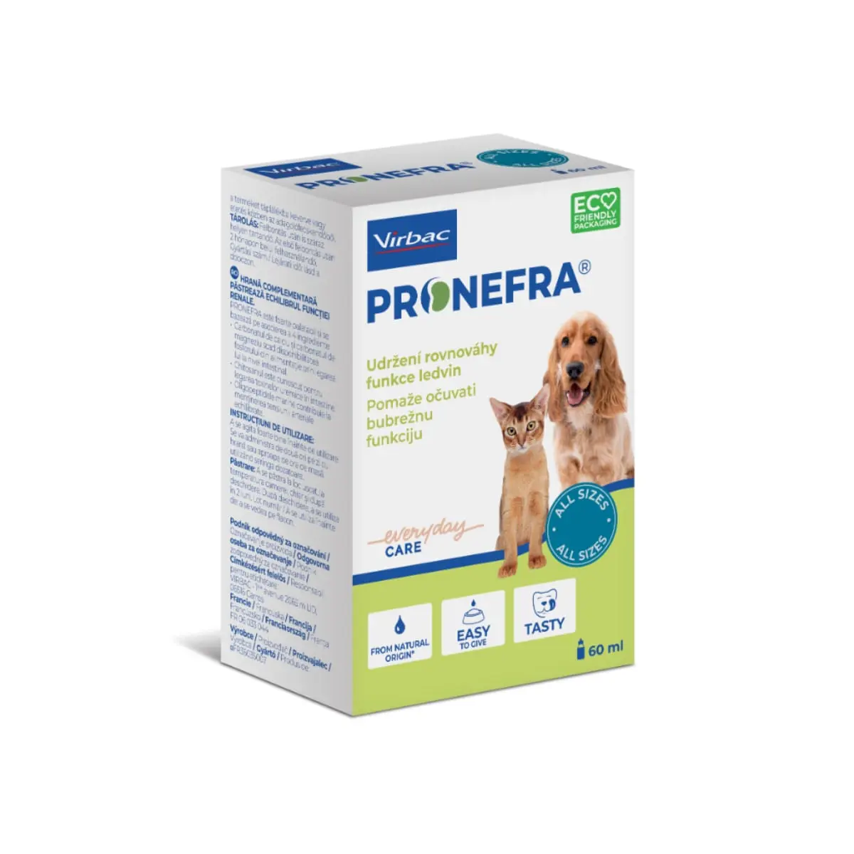 VIRBAC Pronefra, supliment sistem urinar caini, suspensie orala VIRBAC Pronefra, XS-XL, supliment sistem urinar caini si pisici, flacon cu aplicator, 60ml suspensie orala