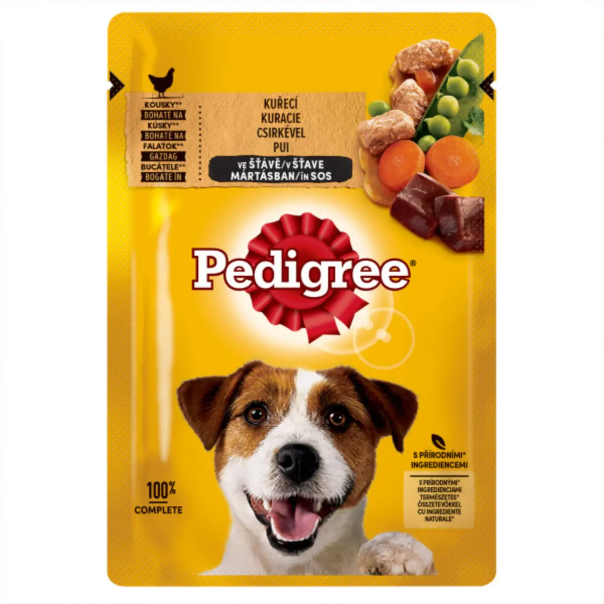 PEDIGREE, XS-XL, Pui si Legume, plic hrana umeda caini, (in sos), 100g