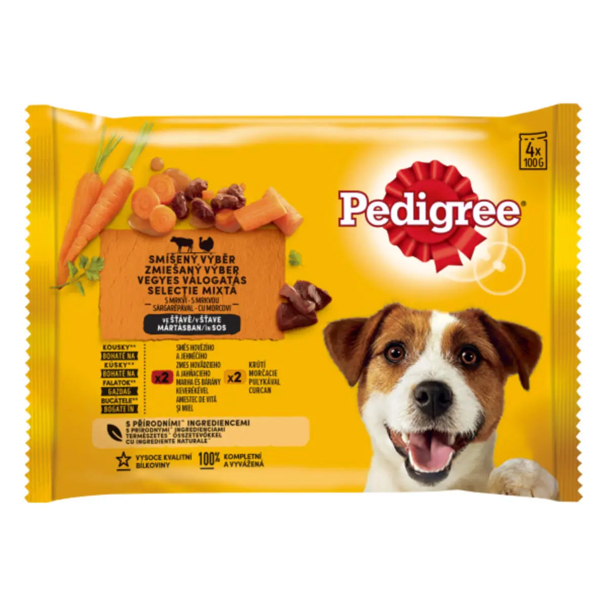PEDIGREE Selectie Mixta, XS-XL, Vita si Curcan, plic hrana umeda caini, (in sos), multipack, 100g x 4buc - Image 2