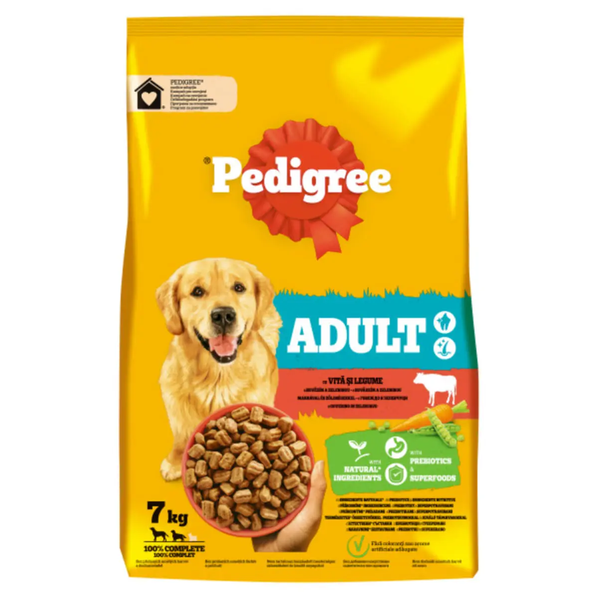 PEDIGREE Adult, M-XL, Vita si Legume, hrana uscata caini, 7kg - Image 3