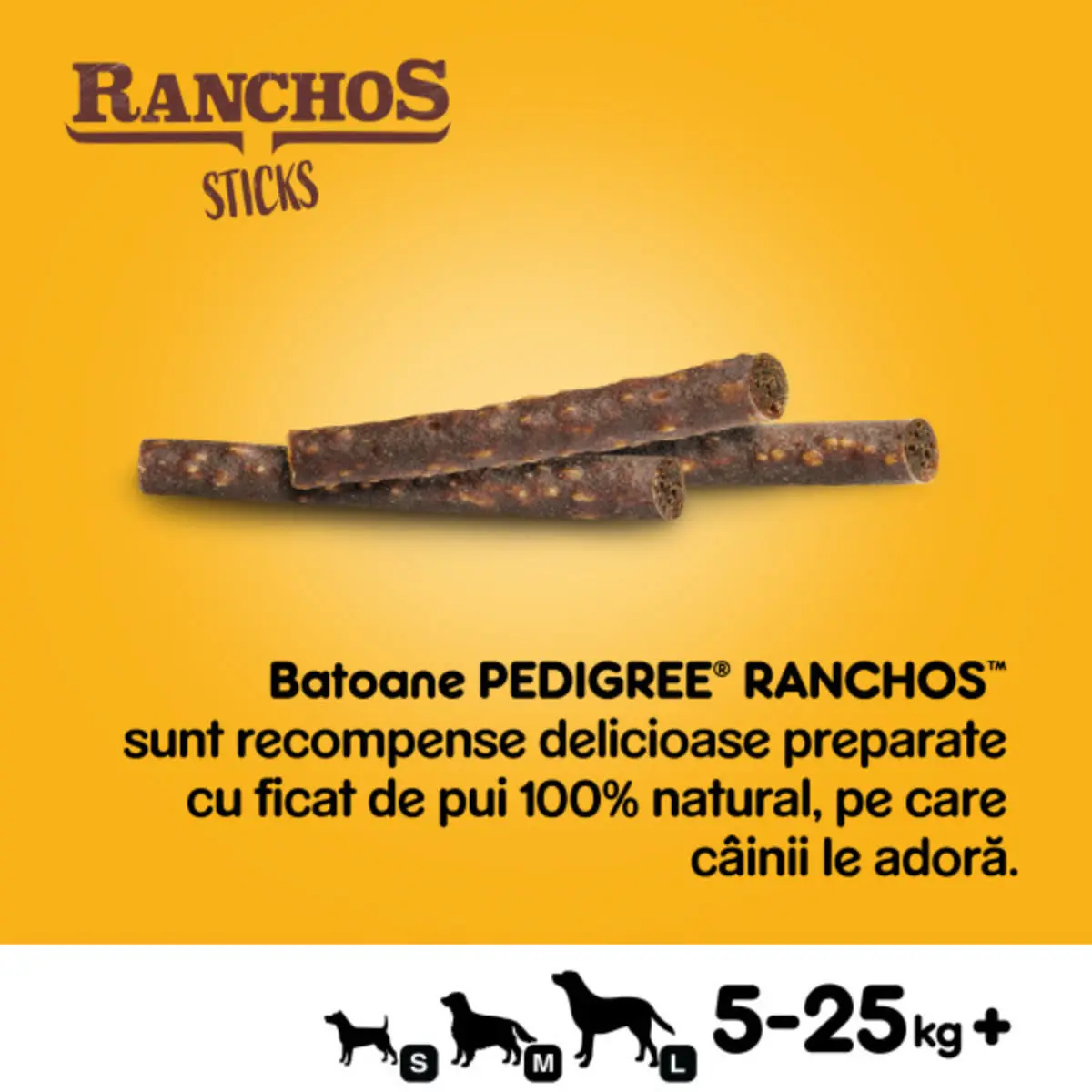 PEDIGREE Ranchos Sticks, XS-XL, Pui, punguta recompense caini, 60g - Image 4