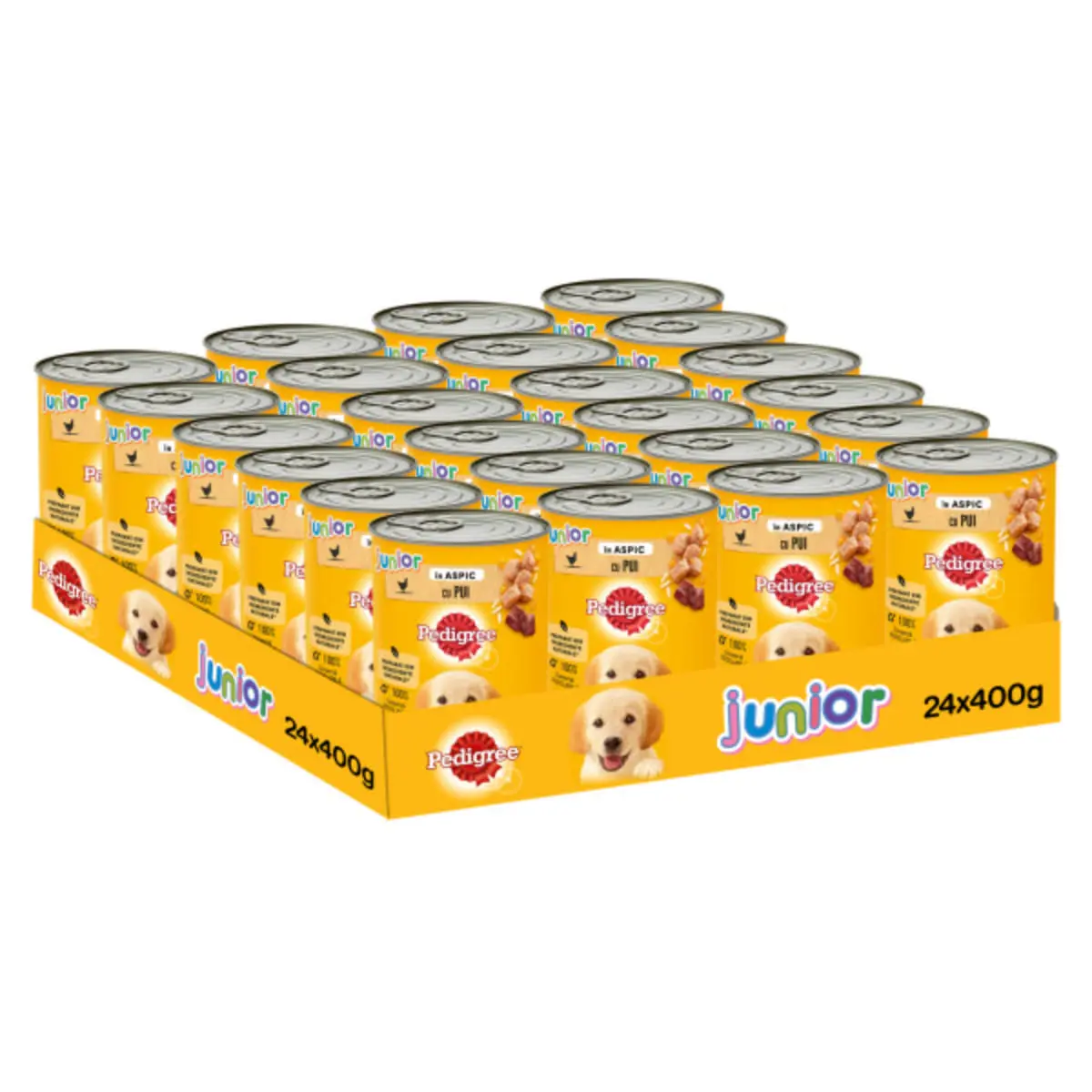 PEDIGREE Junior, XS-XL, Pui, conserva hrana umeda caini junior, (in aspic), bax, 400g x 24buc - Image 2
